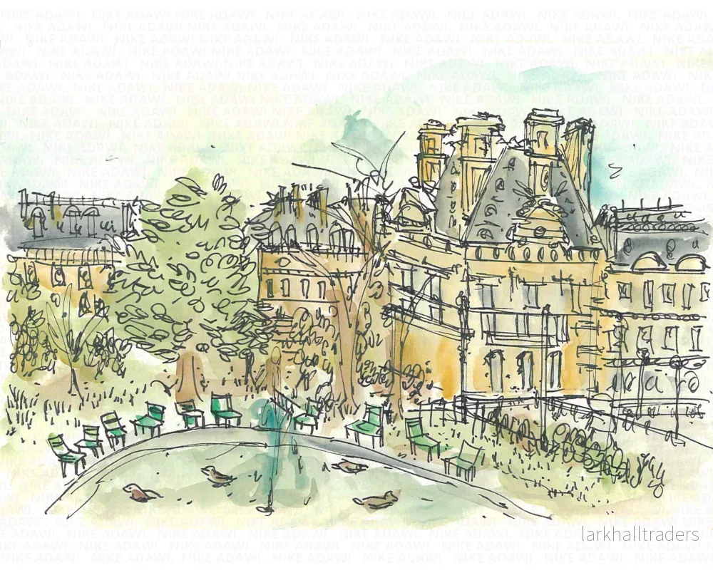 Sitting in a park of Paris - Frenche Print - Bild 3