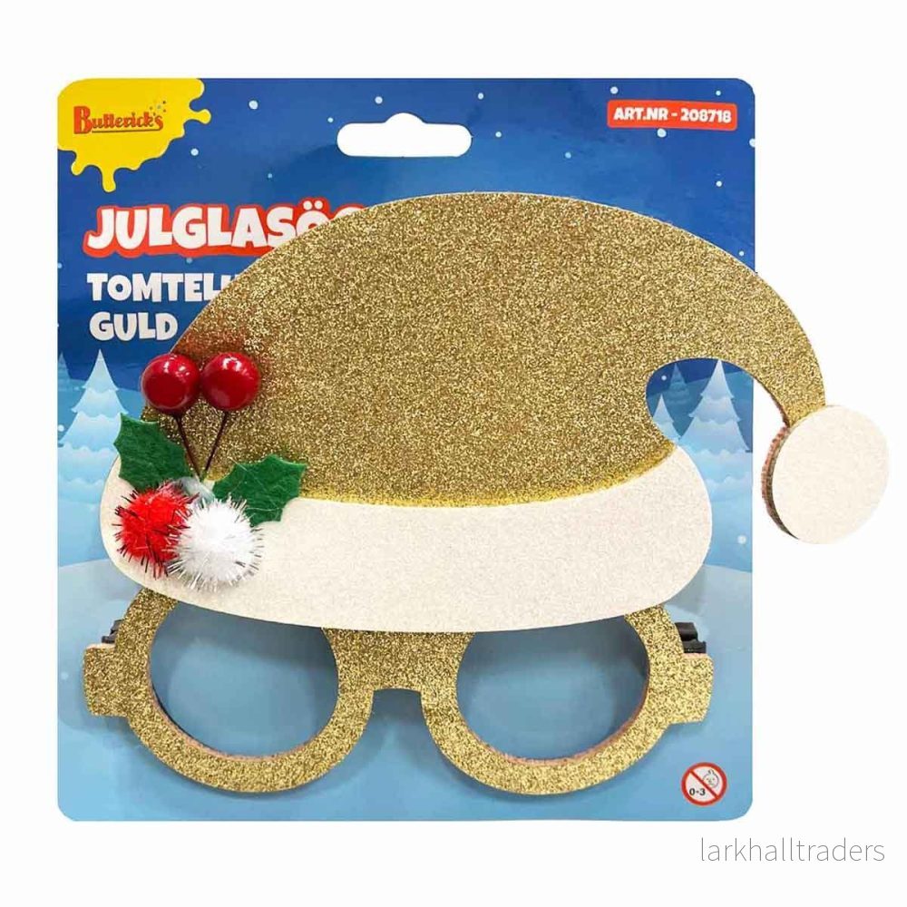 Glasögon, tomte guld