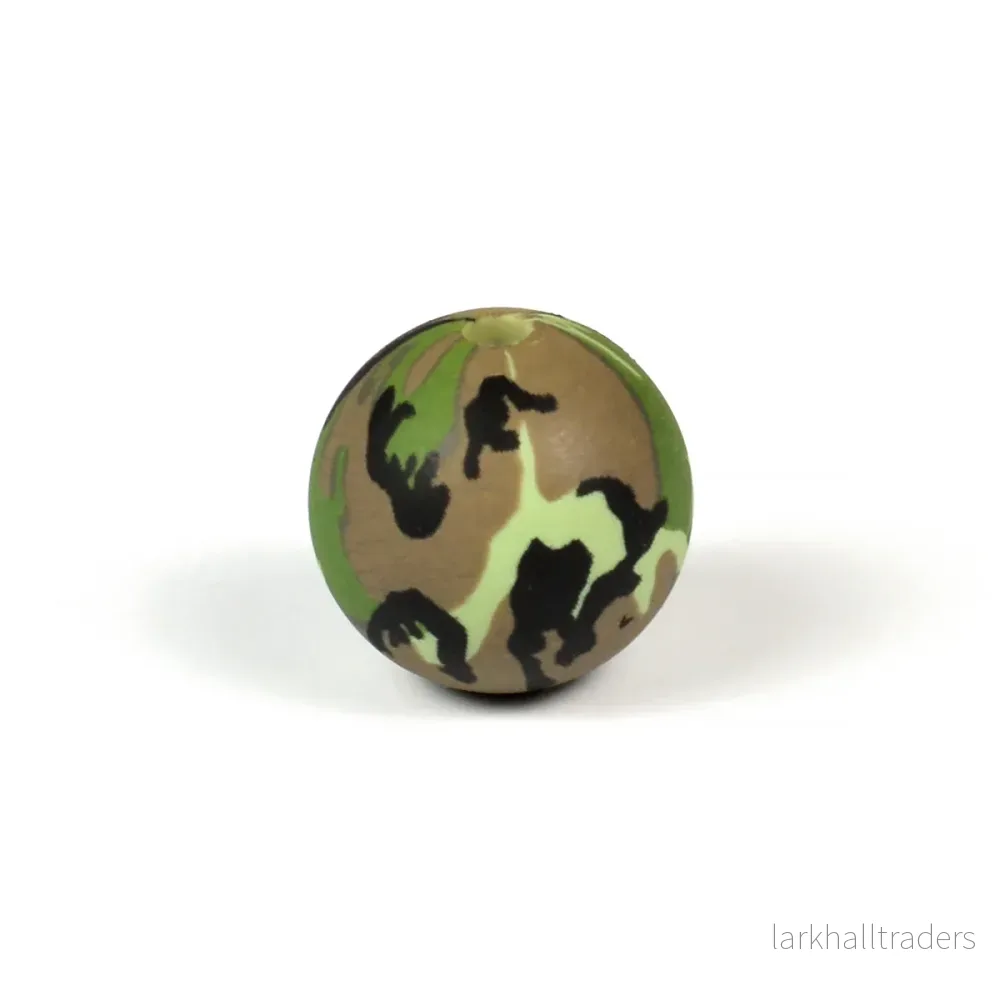 Silikonpärlor, camouflage, 15mm Silikonpärlor, camouflage, 15mm
