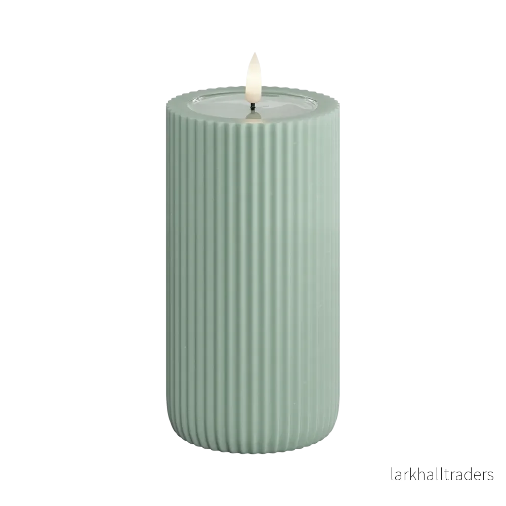 LED-blockljus Unique led blockljus stripe sage green