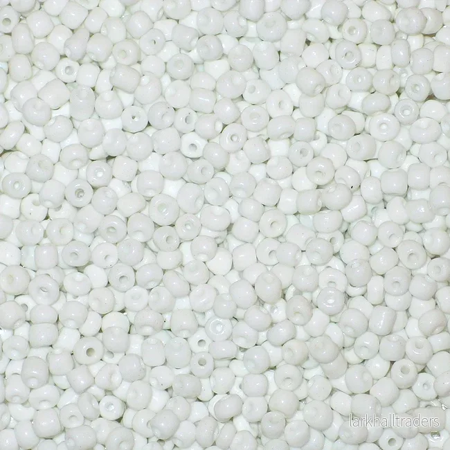 Seed Beads, 4mm, opak vit - Bild 2