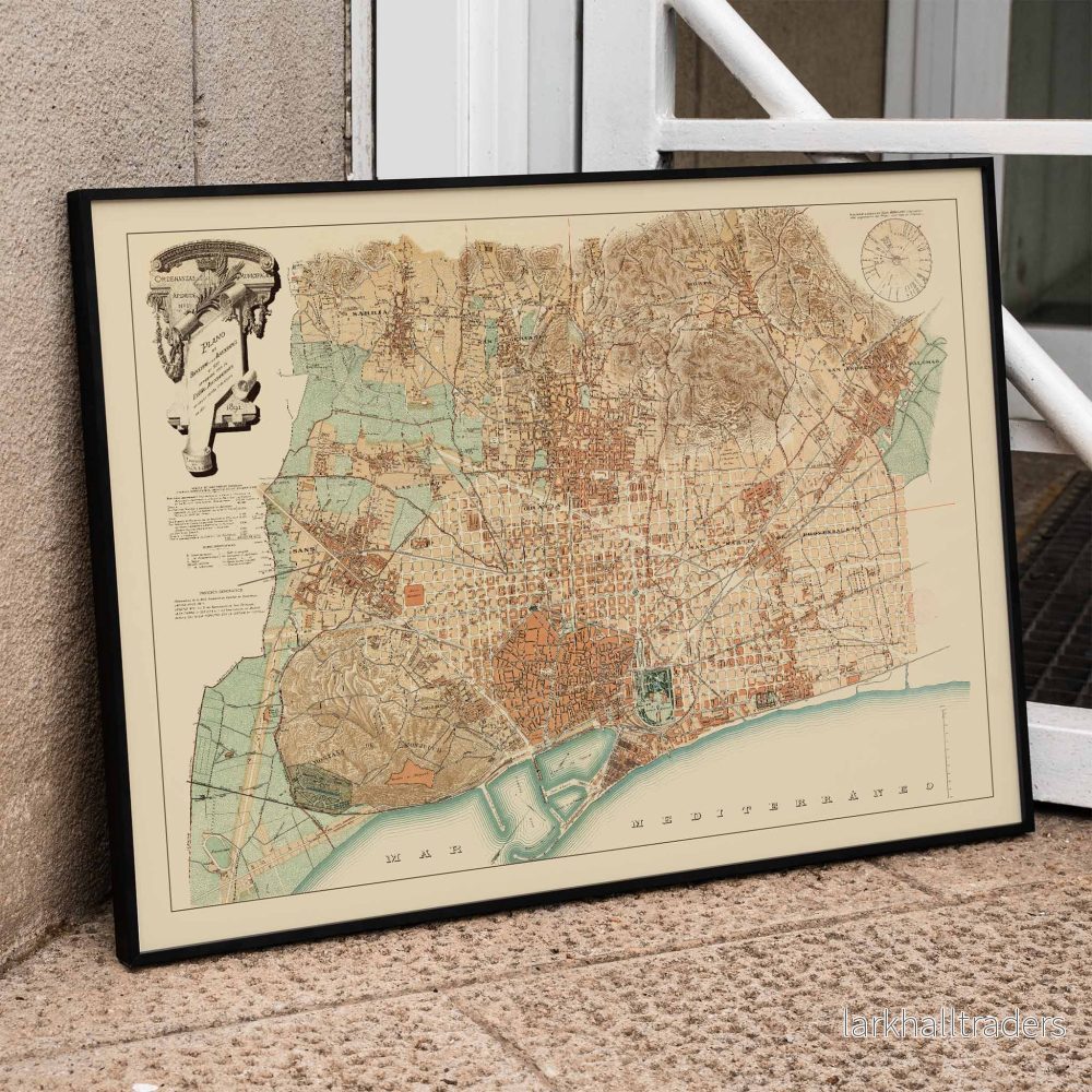 Plan över Barcelona med omgivningar Poster - Bild 3