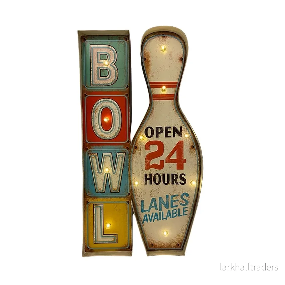 Retroskylt BOWLING med ljus Retroskylt BOWLING med ljus