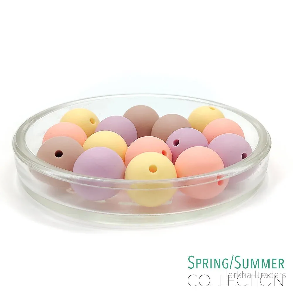 Set med silikonpärlor, ”Summer Edition”, 15mm, 15-pack Set med silikonpärlor, ”Summer Edition”, 15mm, 15-pack