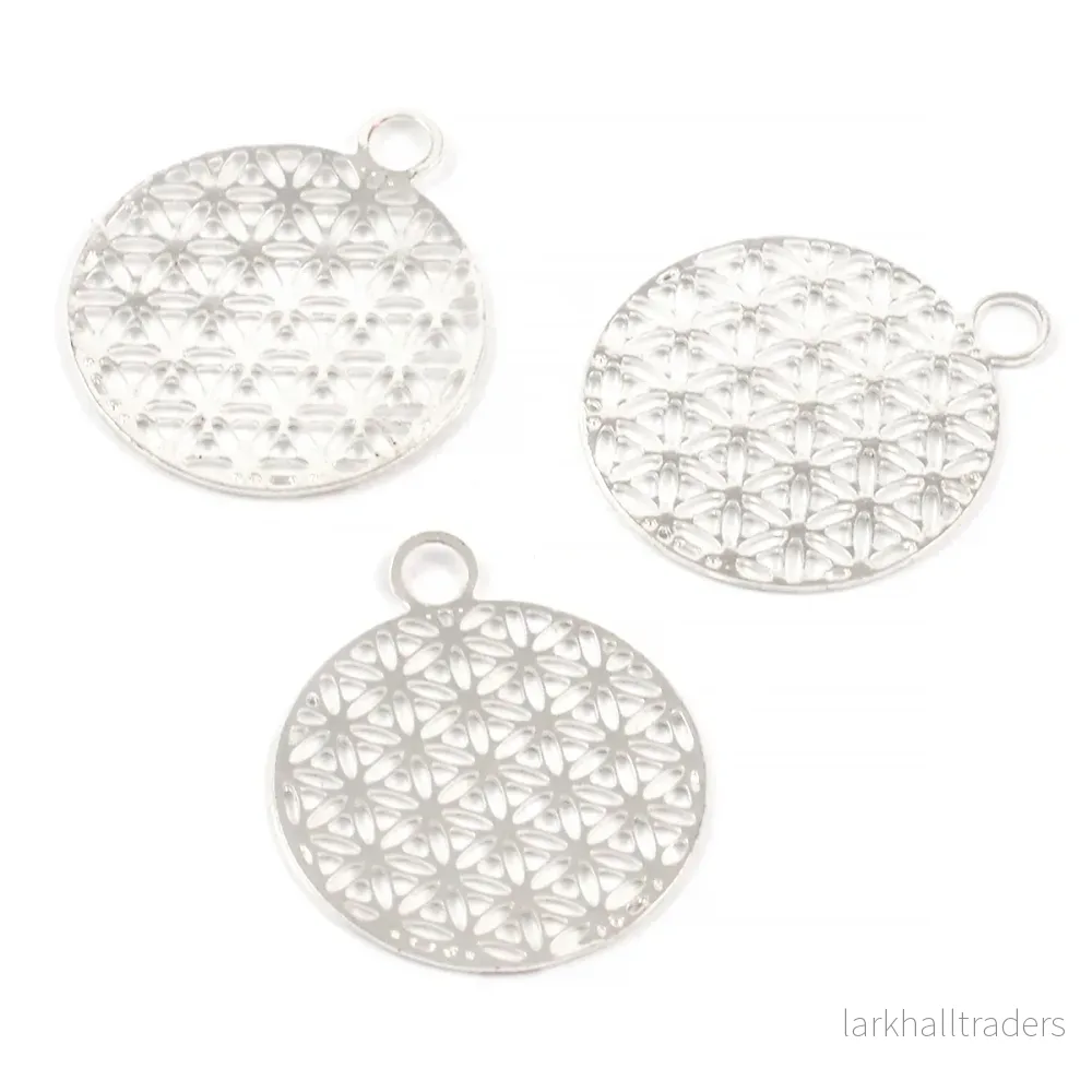 Tunn berlock, ”Flower of Life”, silver, 20mm, 1st