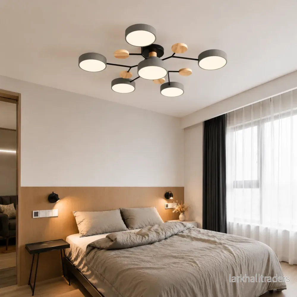 Lunaris – Samtida LED Taklampa med Modern Design och Trädetaljer - Bild 3