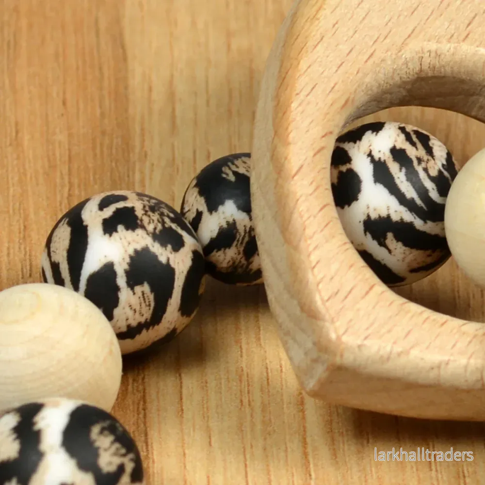 Silikonpärlor, leopard päls, 15mm - Bild 3