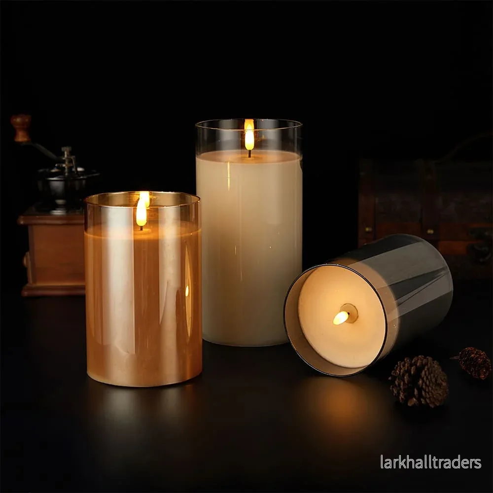 LED-ljus i glas Ø10 x 15 cm – Guld, Grå eller Vit LED-ljus i glas Ø10 x 15 cm – Guld, Grå eller Vit