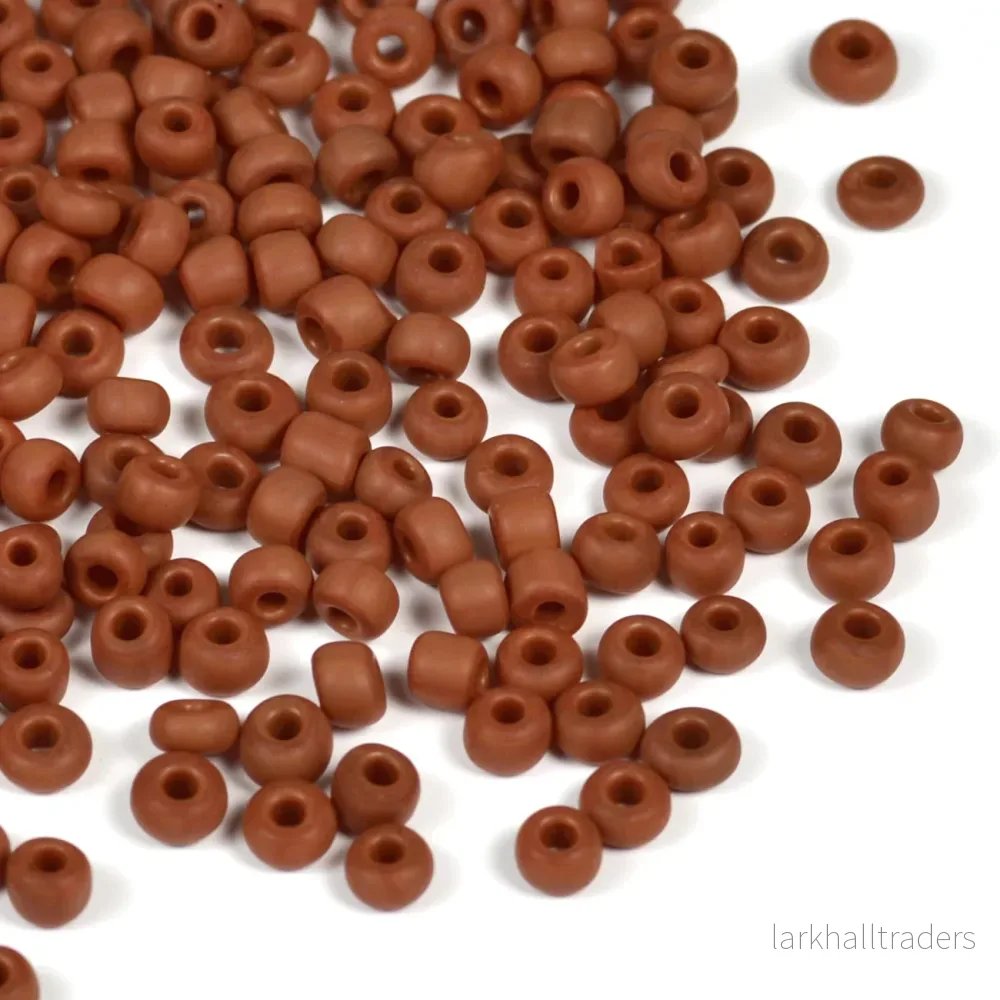 Seed Beads, 4mm, frostad brun, 30g Seed Beads, 4mm, frostad brun, 30g