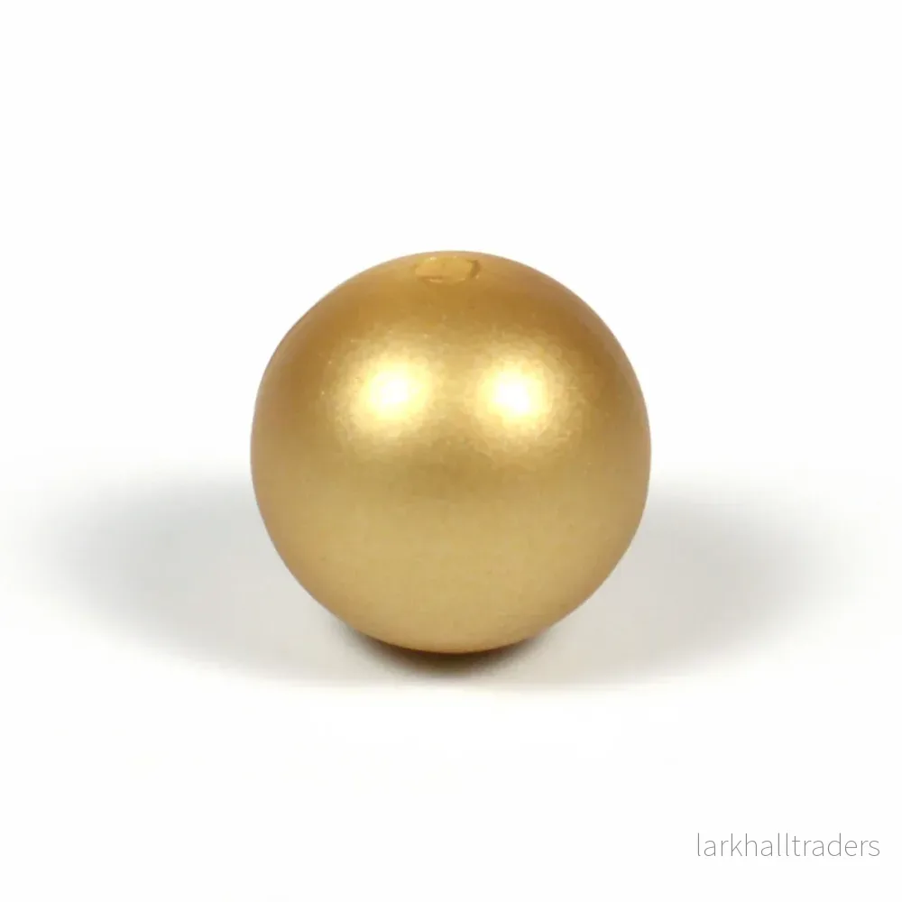 Silikonpärlor, guld, 15mm