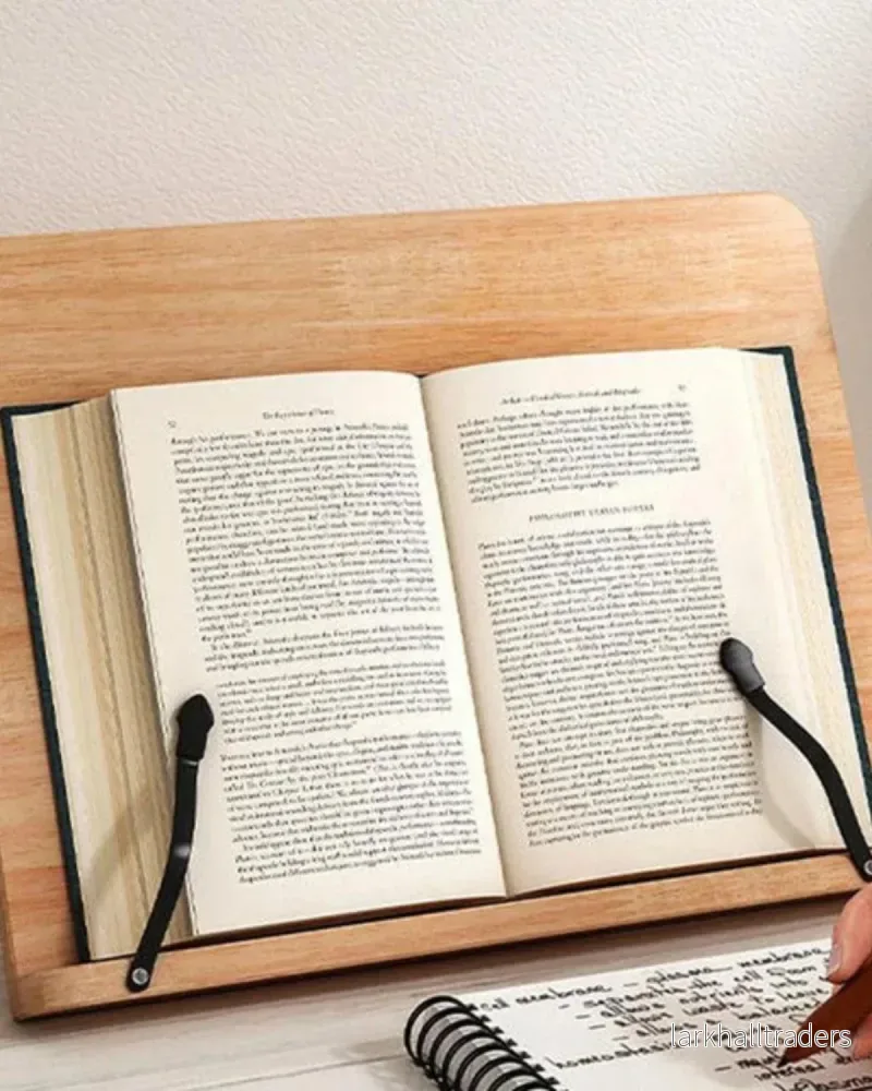 Justerbart bok- och surfplatteställ i trä - Bild 2