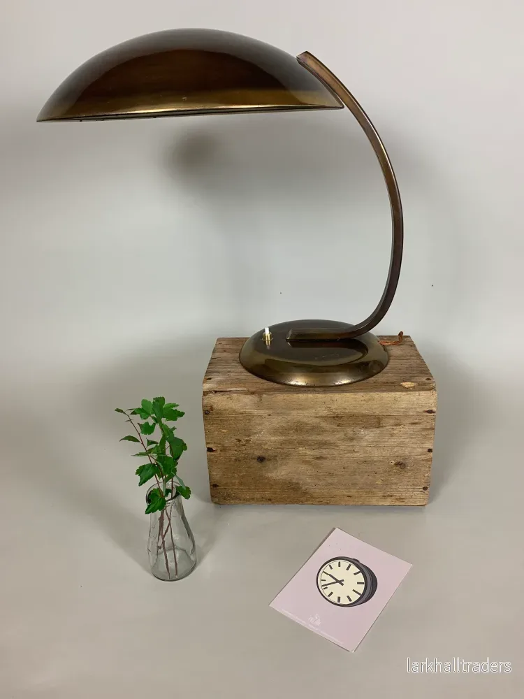 Escolux bordslampa i mörkpolerad mässing