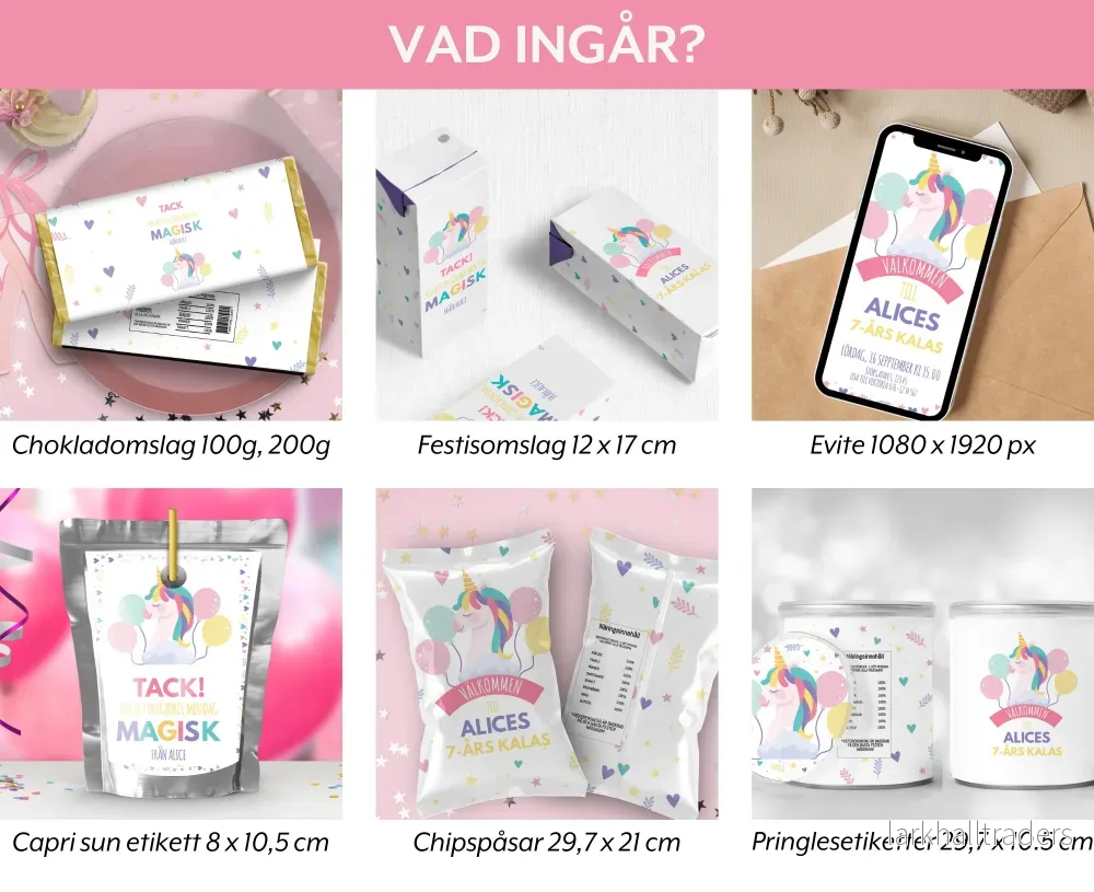 Utskrivbara Unicorn Födelsedagsdekorationer - Bild 3