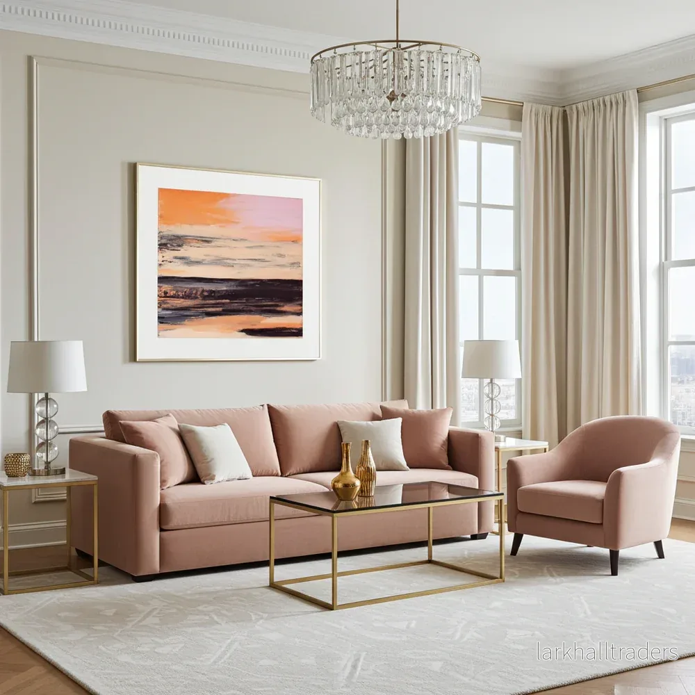 Fine Art Print Abstrakt Havslandskap Korallrosa – Coral Beach Piece 1 | Museumkvalitet