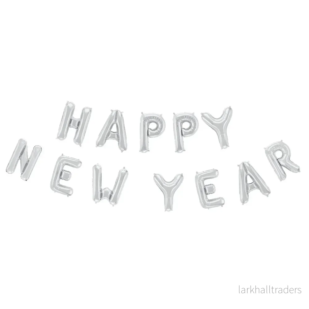 Folieballong, girlang happy new year silver Folieballong, girlang happy new year silver