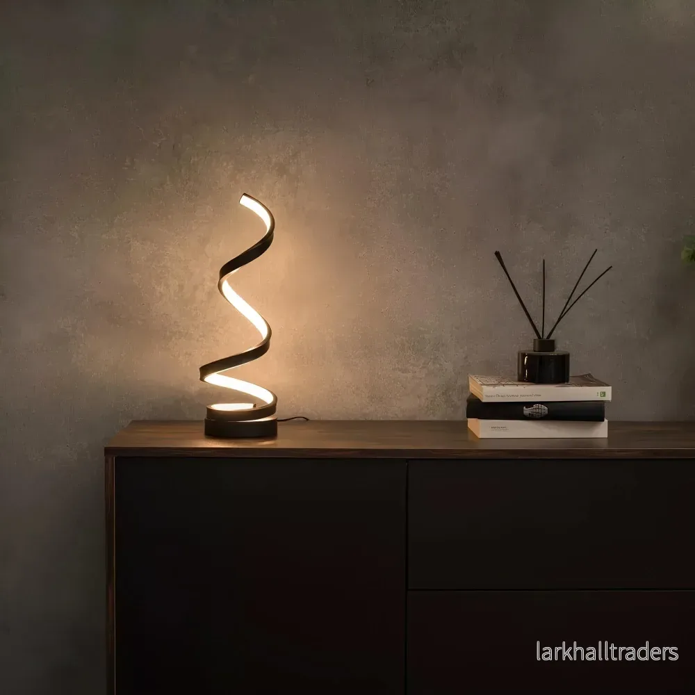 LumoSpiral – Uppladdningsbar dimbar bordslampa med tre ljuslägen och modern spiraldesign LumoSpiral – Uppladdningsbar dimbar bordslampa med tre ljuslägen och modern spiraldesign