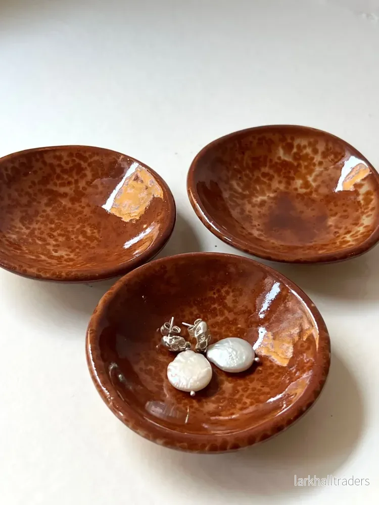 Kanelfläckigt Keramik Skålset – Set om 3 - Bild 2