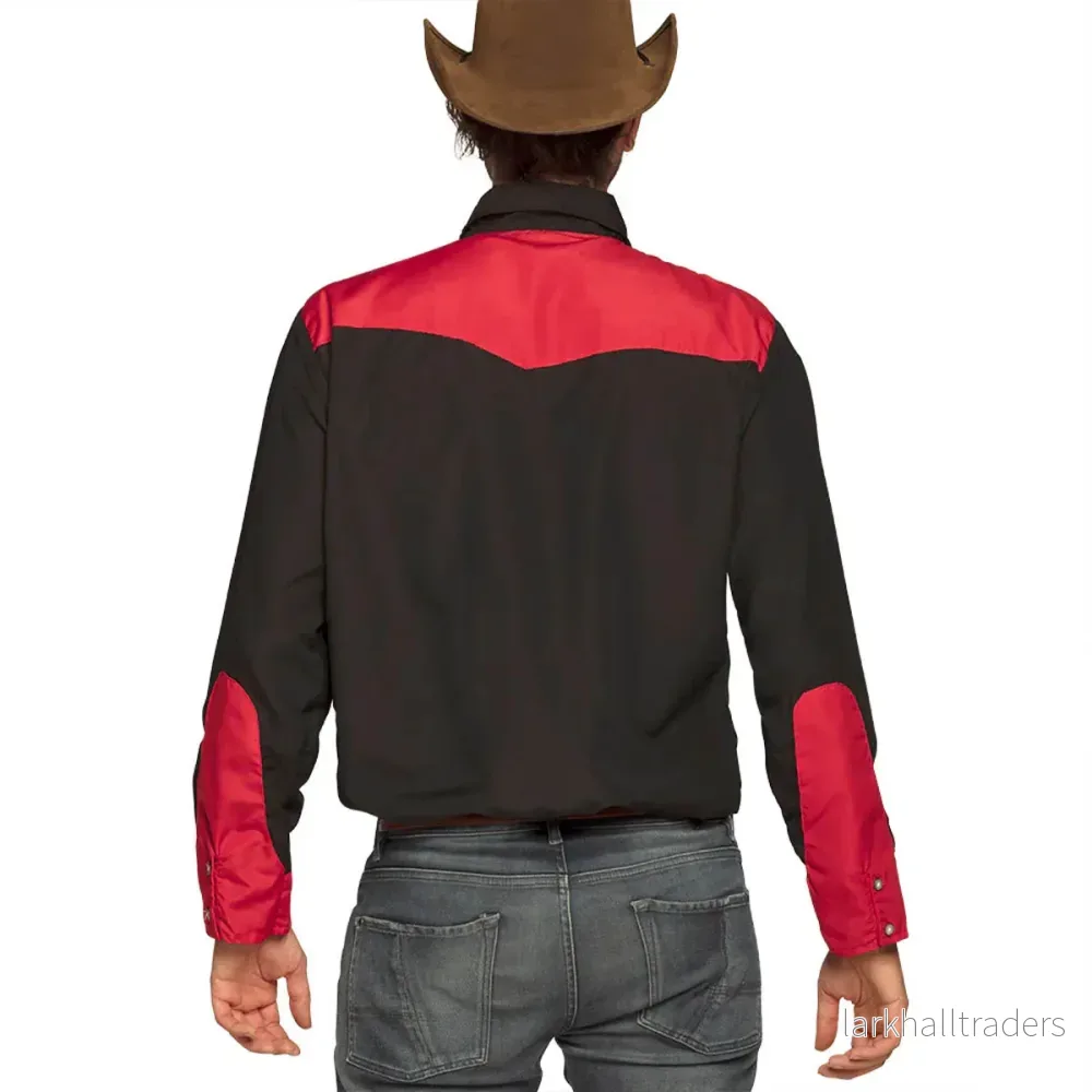 Cowboyskjorta, svart/röd - Bild 2
