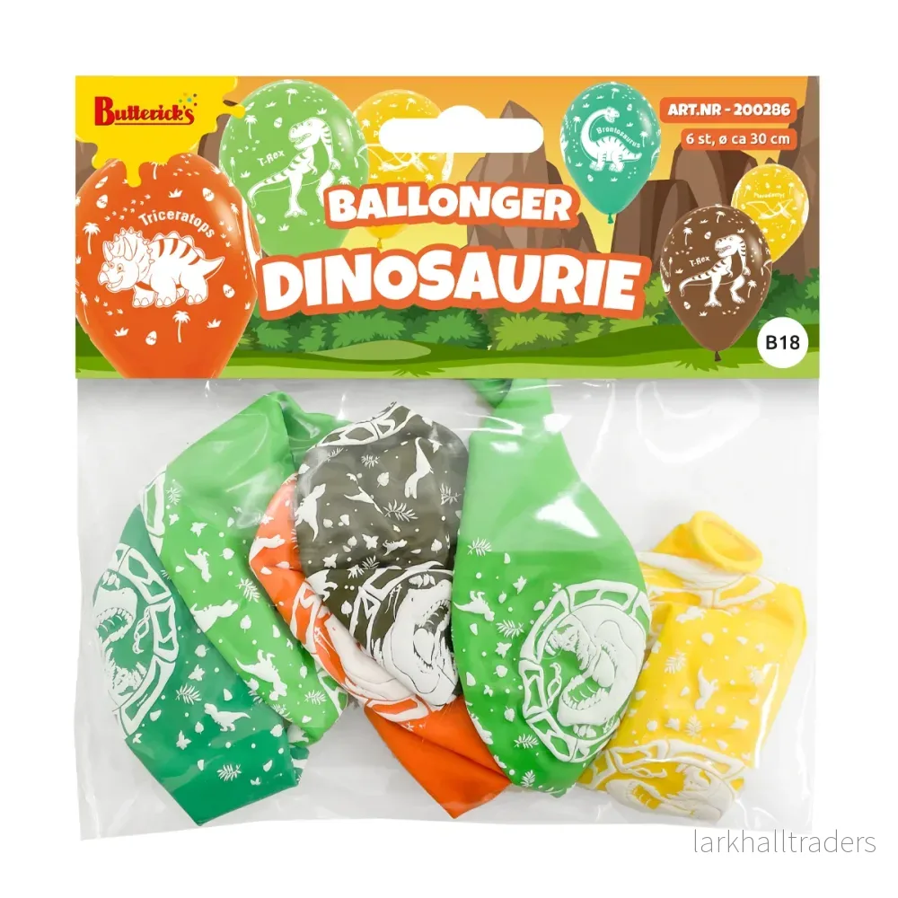 Ballonger, dinosaurie 6 st - Bild 2