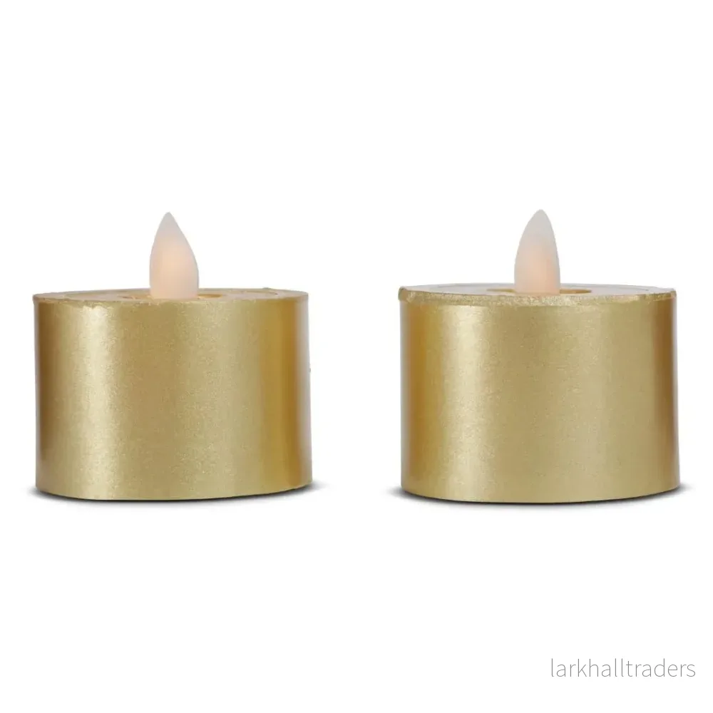 LED värmeljus stearin - 2 st. - 3 cm - m/rörlig låga - (flera färger) - Bild 3