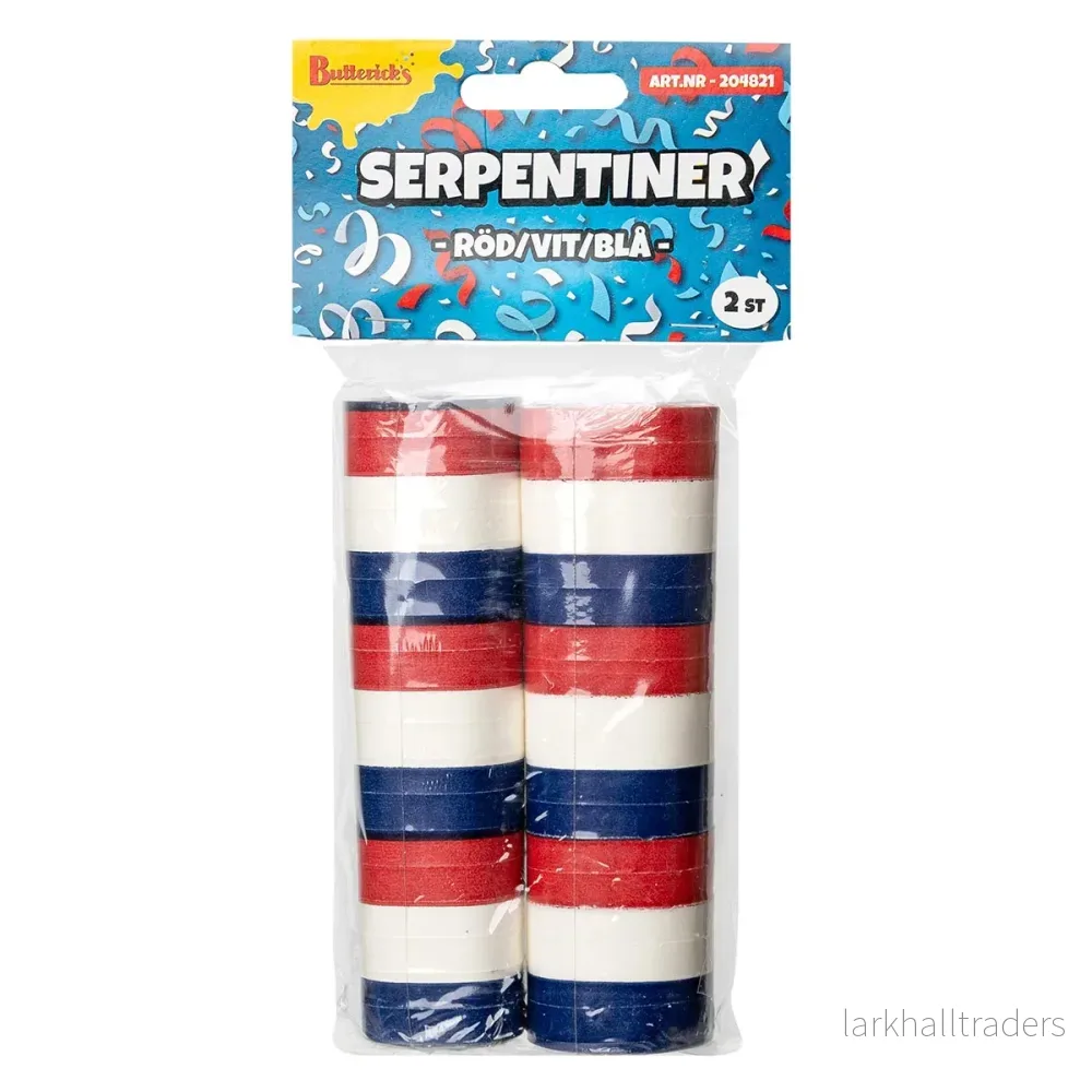 Serpentiner, röd/vit/blå 2 st - Bild 2