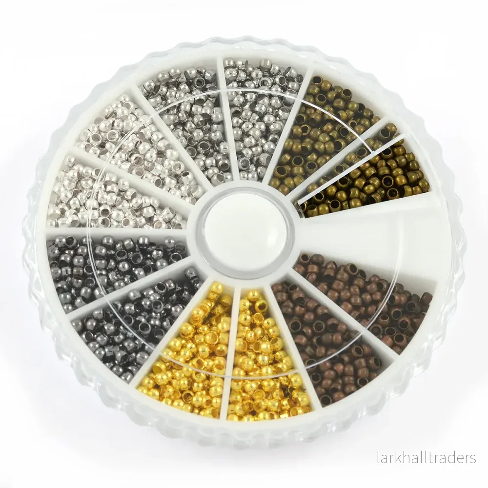 Låda med klämpärlor, mix, 2mm, 3.000st - Bild 3