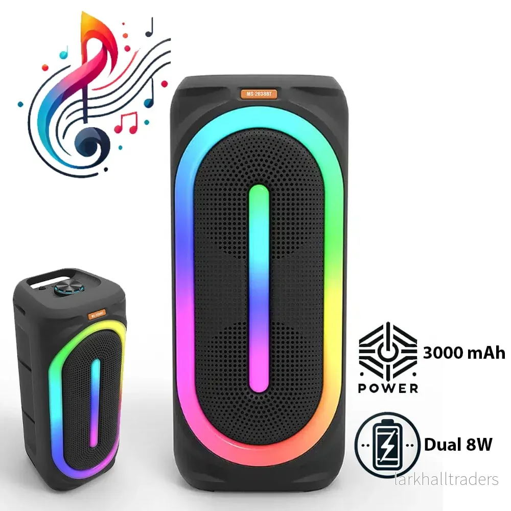 Soundbox högtalare med bluetooth, RGB-ljus, FM-radio och mikrofon (56 x 24 cm.) Soundbox högtalare med bluetooth, RGB-ljus, FM-radio och mikrofon (56 x 24 cm.)