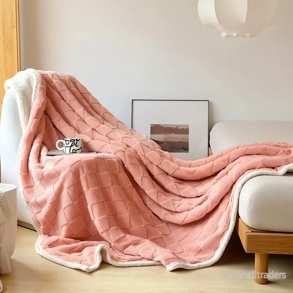 CozyCheck Luxe – Vändbar Vinterpläd i Tjock Isolerad Fleece - Bild 2