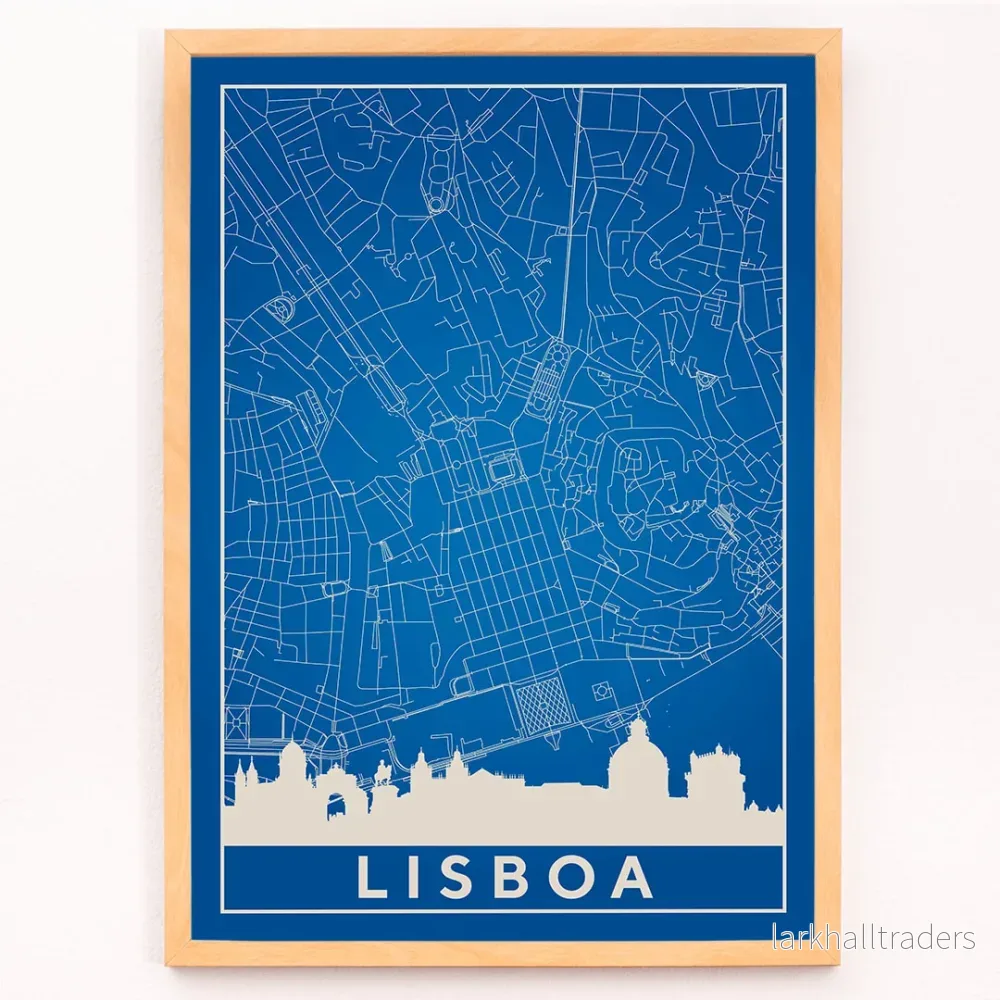 Minimalistisk lissabonkarta Poster - Bild 3