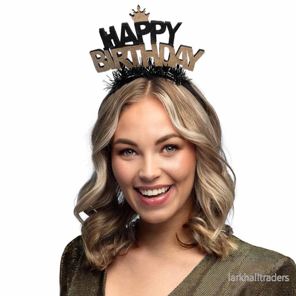 Tiara, happy birthday guld/svart - Bild 2