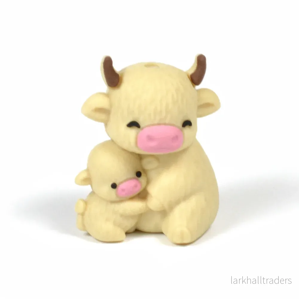 Motivpärla i silikon, 3D ko *liten och stor* Motivpärla i silikon, 3D ko *liten och stor*