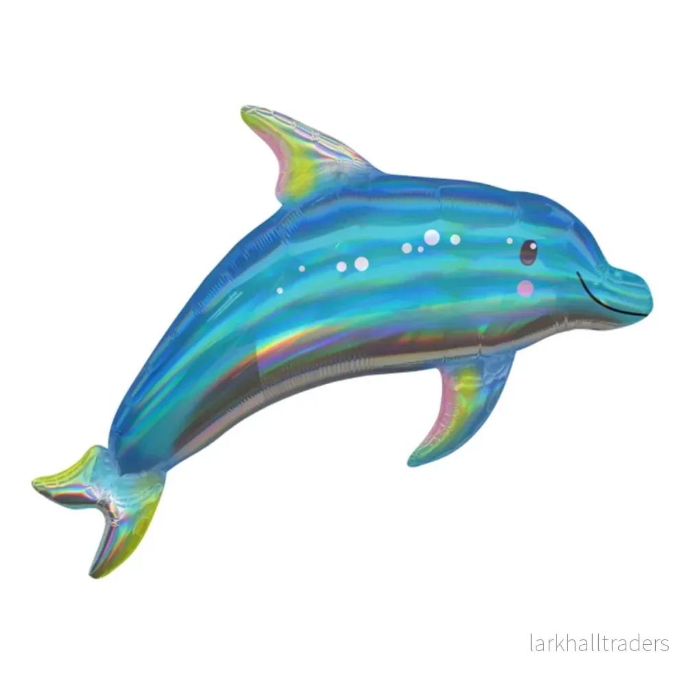 Folieballong, delfin blå 73×68 cm