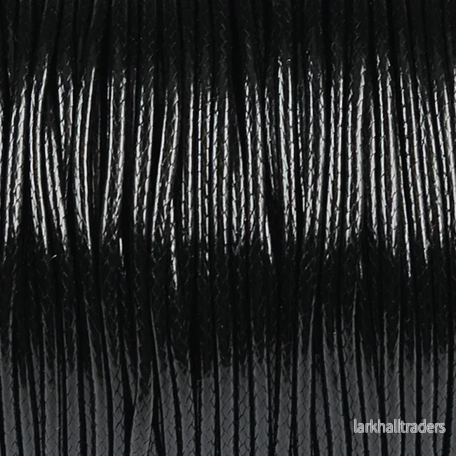 Vaxat polyestersnöre, svart, 1,5mm