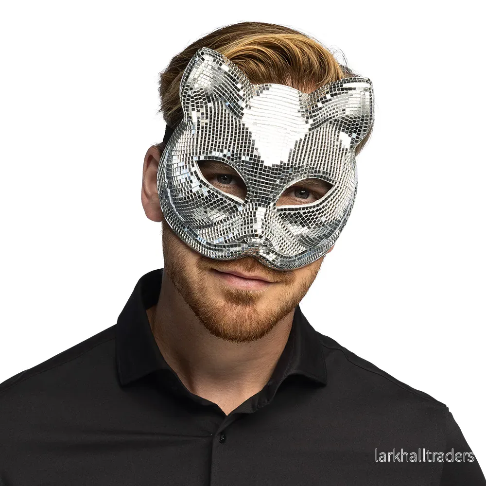 Ögonmask, disco cat silver - Bild 3