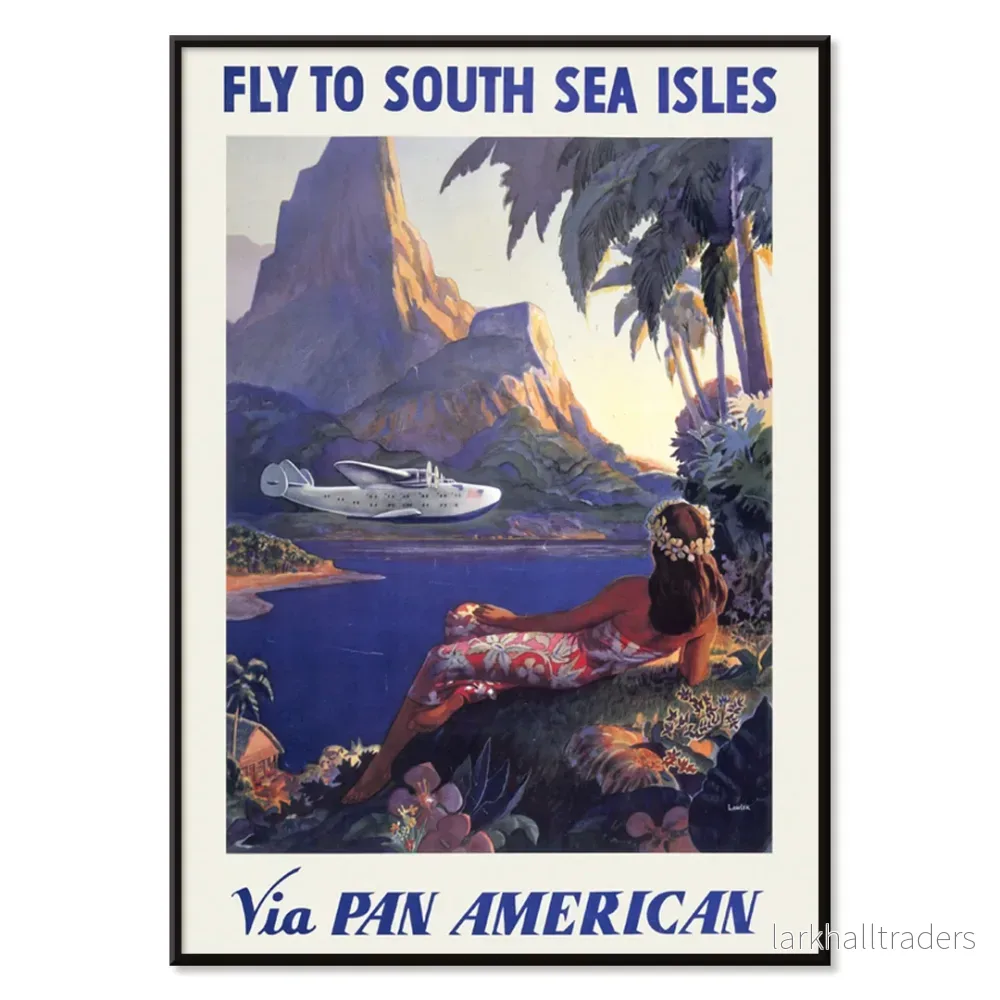 Flyg till sydhavets öar via Pan American Poster - Bild 2