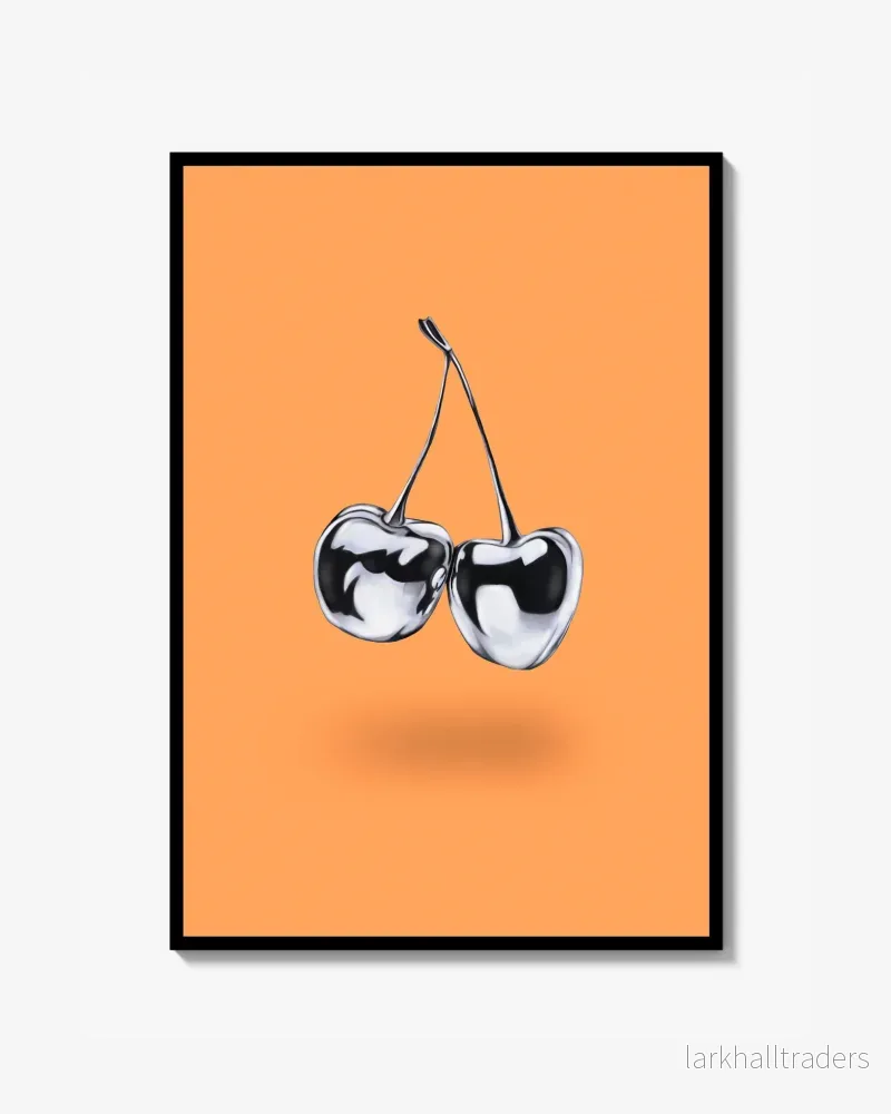Orange Chromed Cherries Poster Orange Chromed Cherries Poster