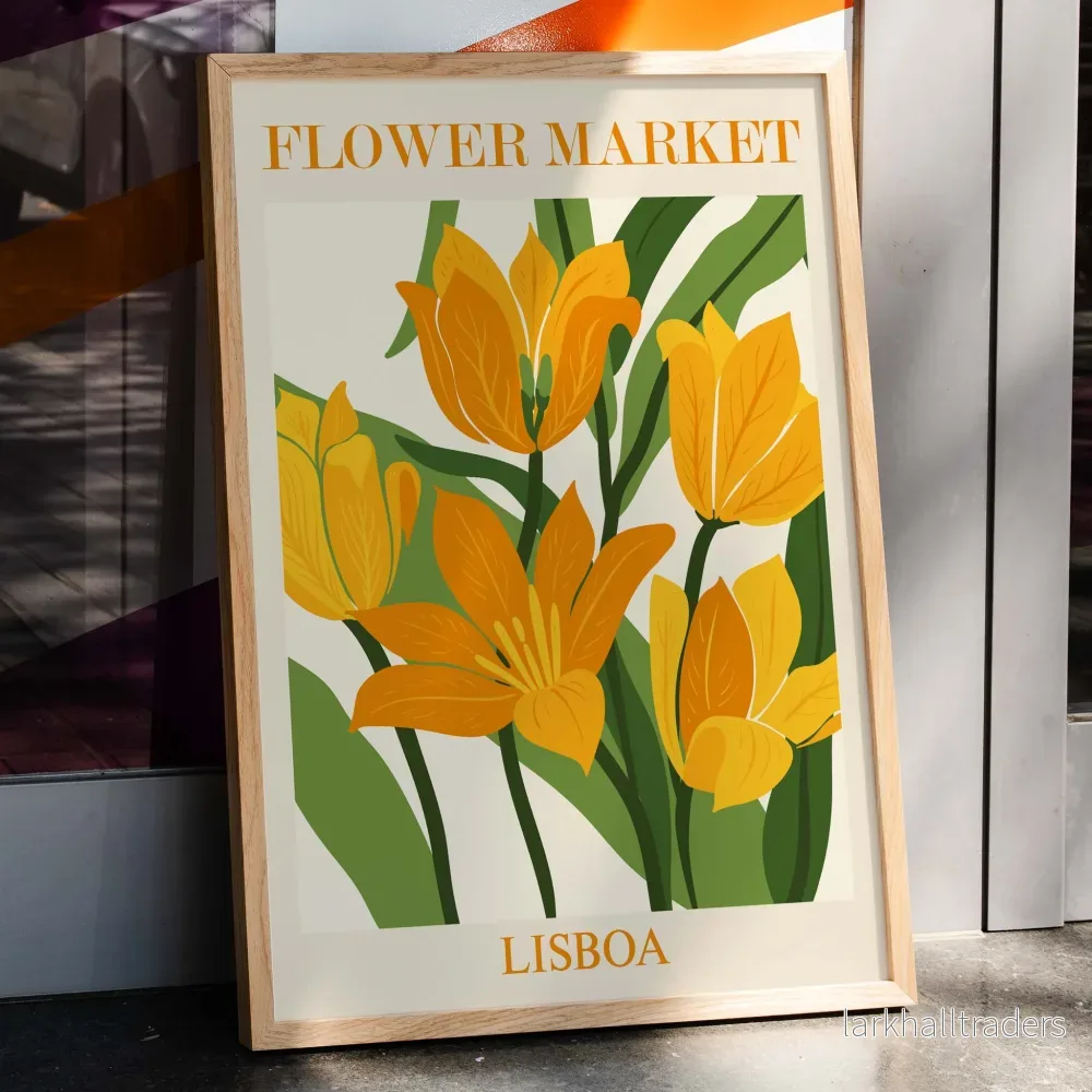 Blommarknad Lissabon Poster Blommarknad Lissabon Poster