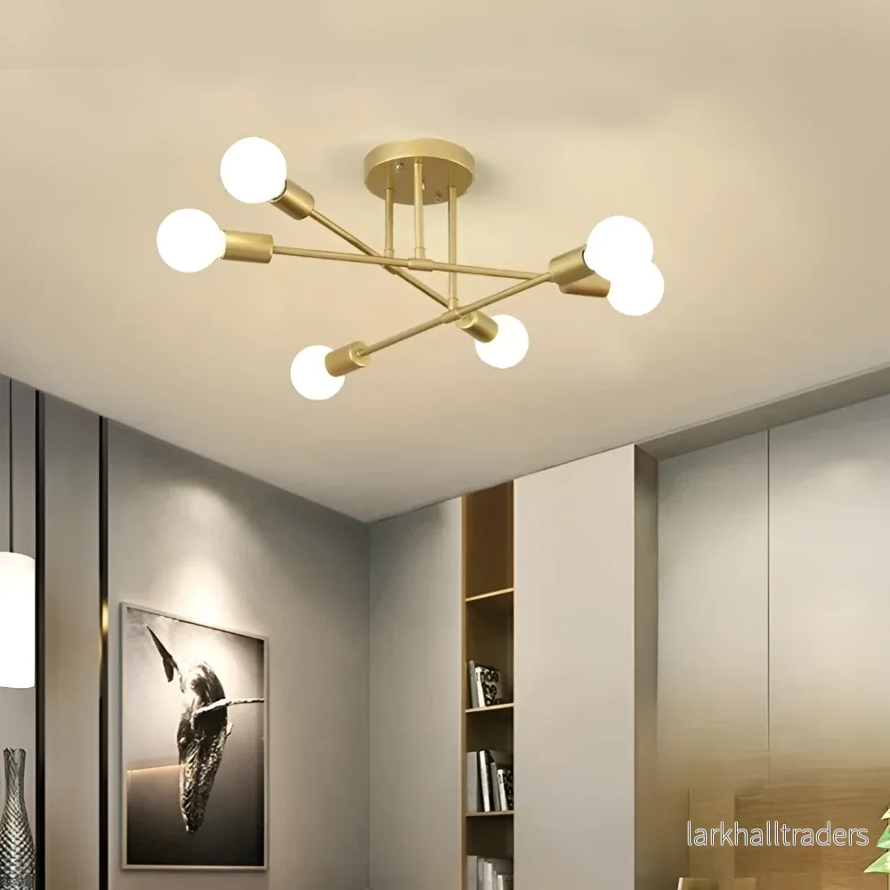 Aurevía – Modern Guld Taklampa med LED och Elegant Kronstruktur - Bild 2