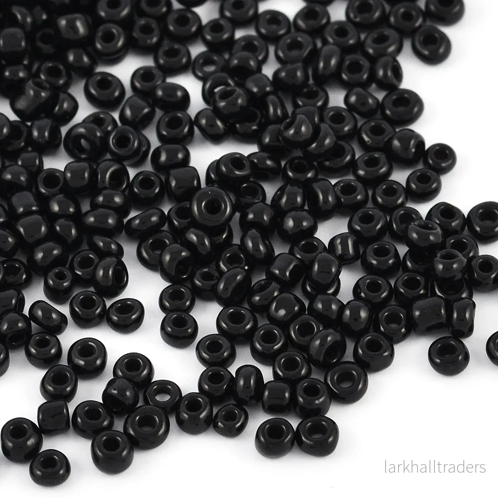 Seed Beads, 3mm, opak svart, 30g Seed Beads, 3mm, opak svart, 30g