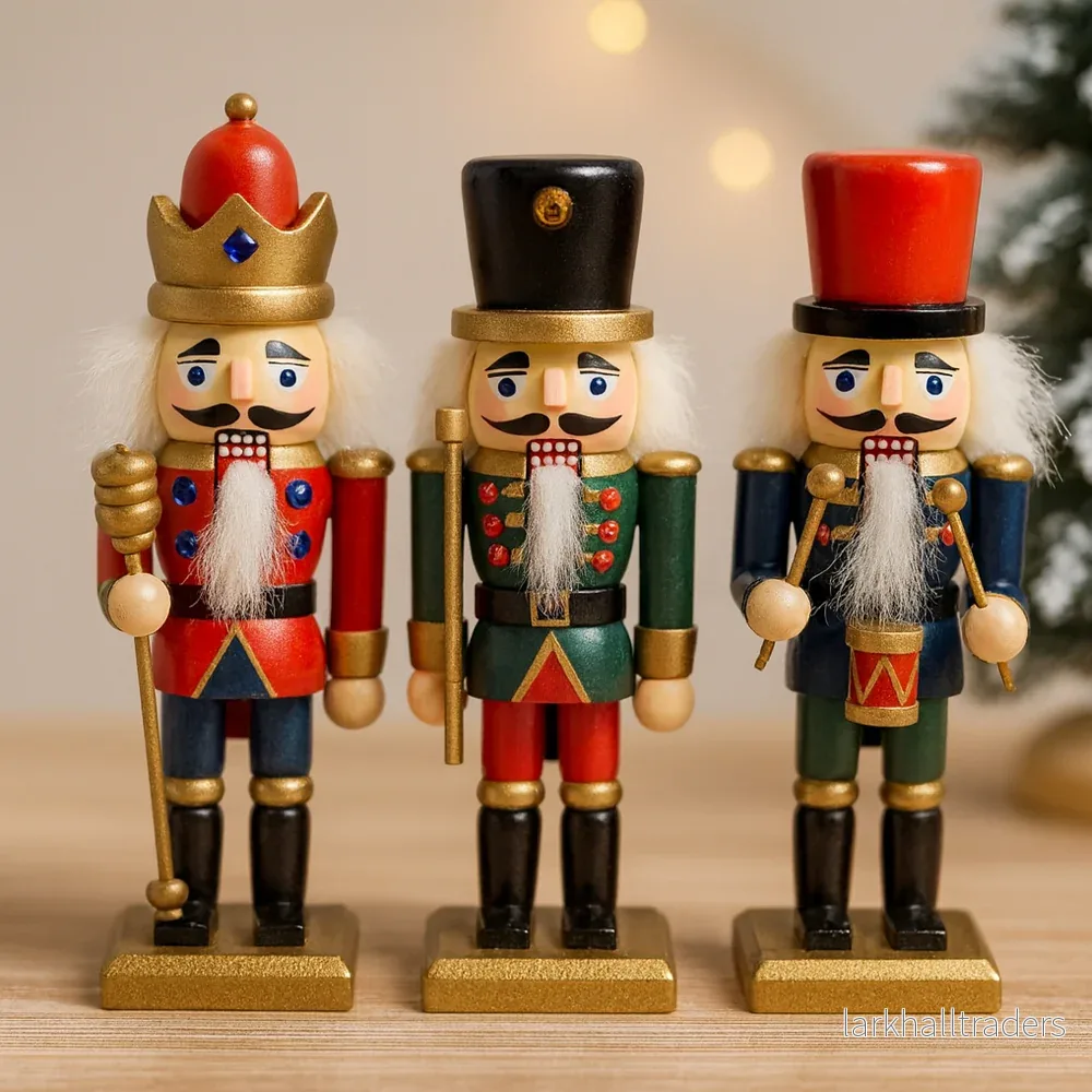 Nötknäpparfigurer i Trä - 15 cm, set med 3 figurer - - Bild 2