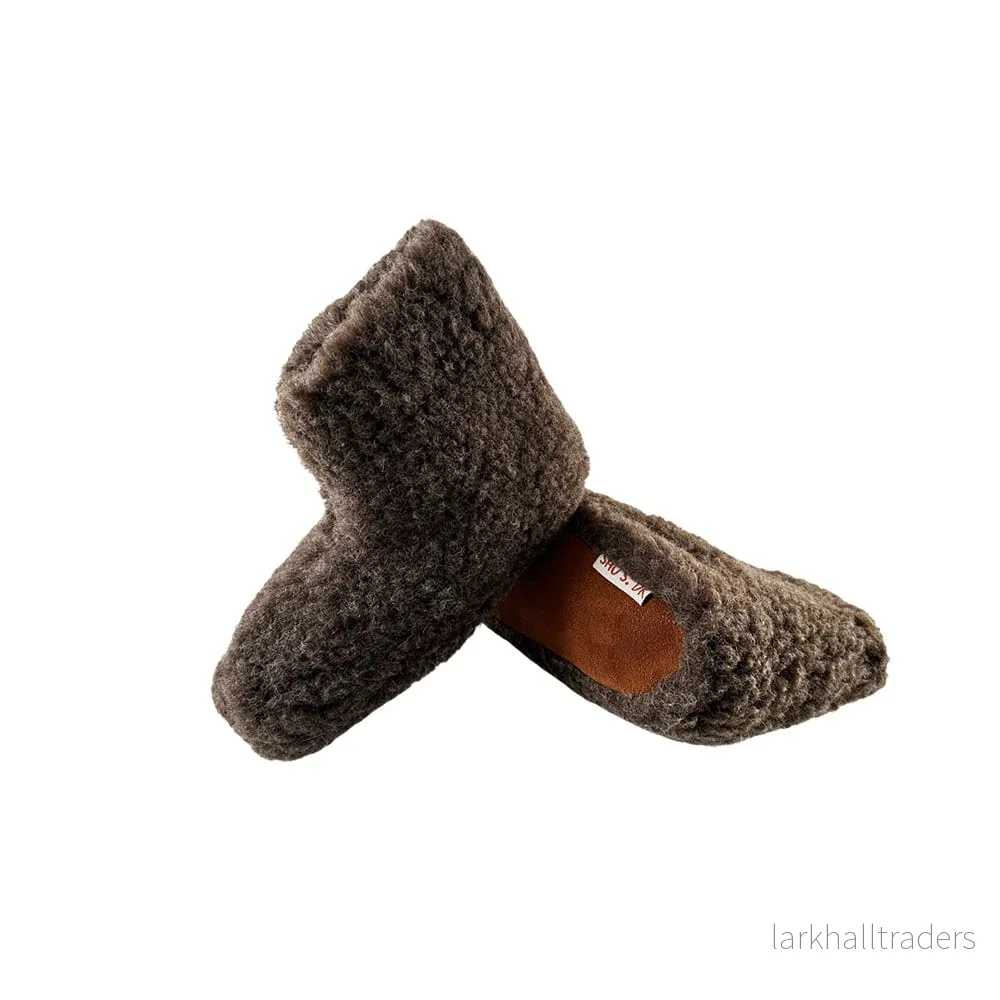 Fluffig Ullstövel (100% ren ull) – Modell brun