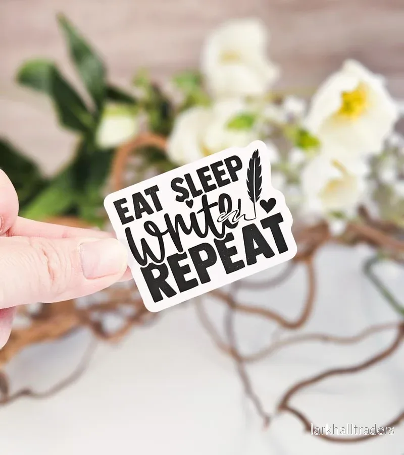 Vinyl sticker – Eat, sleep, write, repeat Vinyl sticker – Eat, sleep, write, repeat