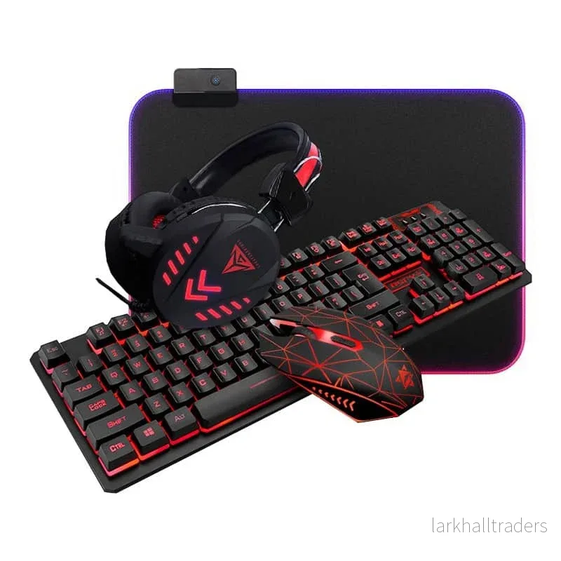 4-i-1 kvalitets gaming-set med tangentbord/mus/headset/musmatta - Bild 2