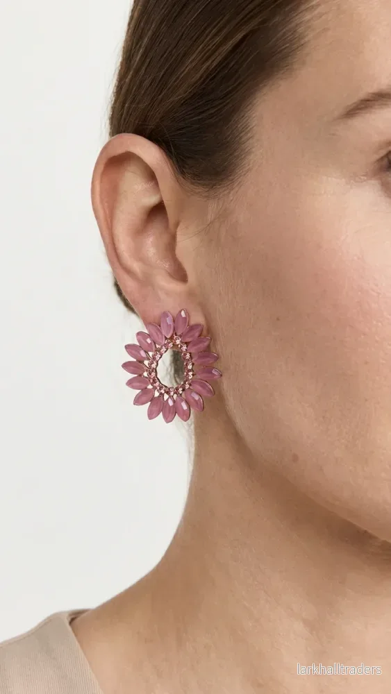 Loopörhängen i rosétonat glas – vintageinspirerad design - Bild 3