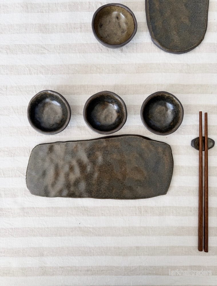 Moss Stone – Handgjord stengods sushiset. - Bild 2