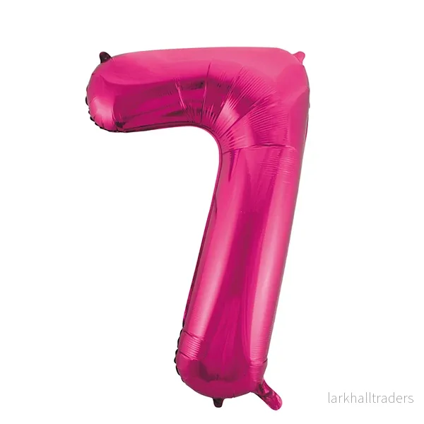 Folieballong, siffra 7 rosa 86 cm Folieballong, siffra 7 rosa 86 cm
