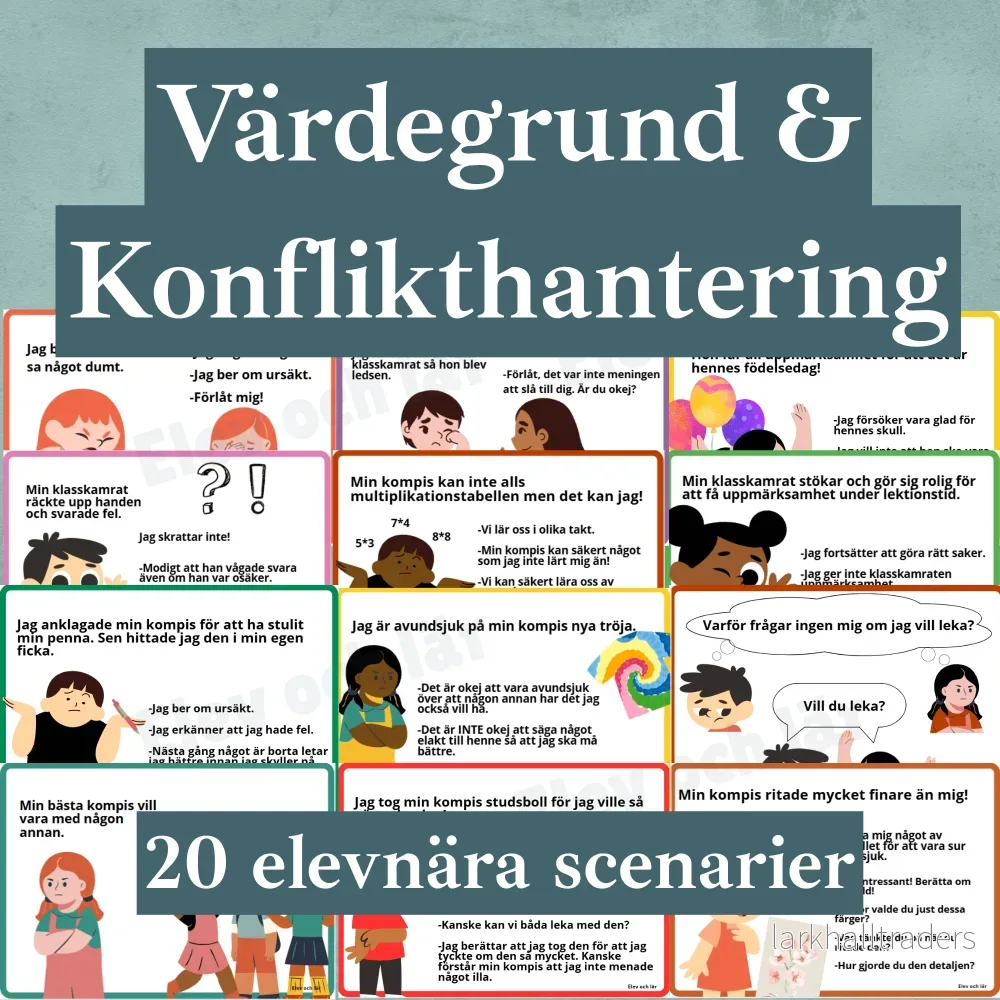 Värdegrund och konflikthantering. 20 samtalskort med elevnära scenarier Värdegrund och konflikthantering. 20 samtalskort med elevnära scenarier