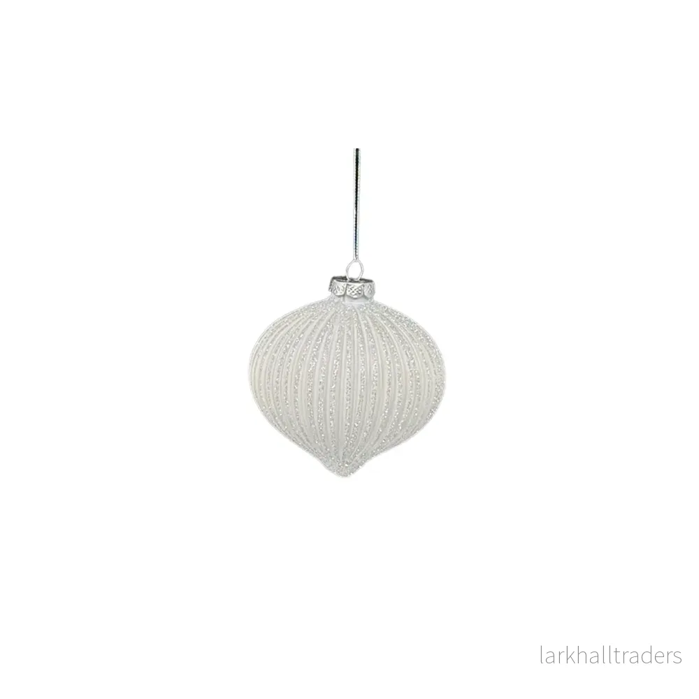 Julkula New York vit ränder 10cm Julkula New York vit ränder 10cm