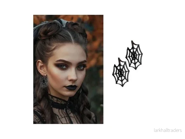 Halloweenörhängen, spindelnät - Bild 2