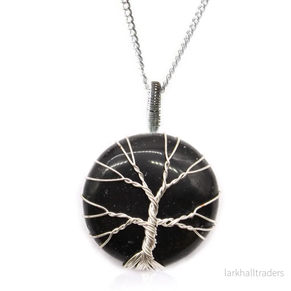 Halsband med svart onyx – livets träd Halsband med svart onyx – livets träd